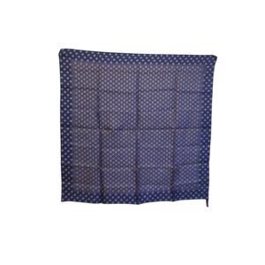 Vintage J.G. Hook Navy Blue Scarf 28x29 Gold Star Print Retro Square 1980s-1990s